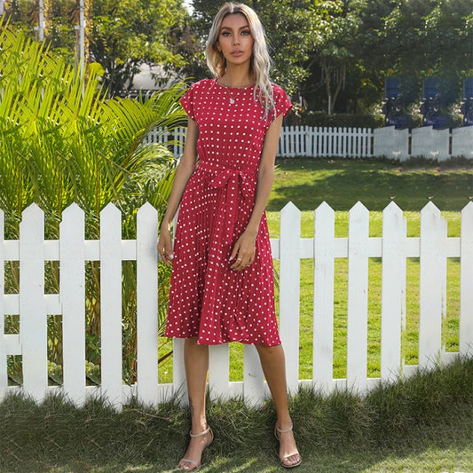 Polka Dot Short Sleeve Dress