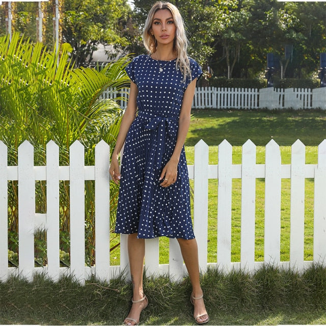 Polka Dot Short Sleeve Dress